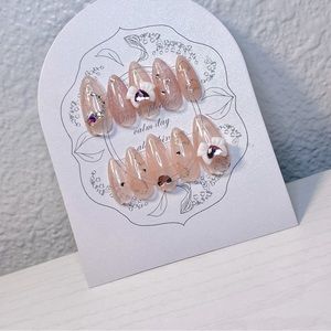 Pink heart nail handmade gel nail, acrylic press on nail, fake nail, sailor moon